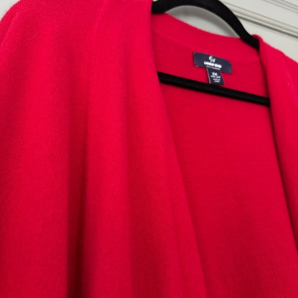 Land’s End women’s 100% cashmere open front cardigan red size 3X - Picture 3 of 6